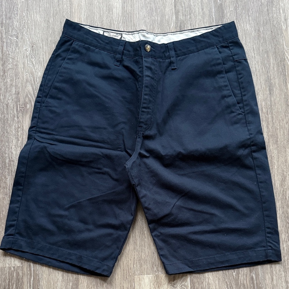 Volcom Dark Blue Men's Flat Front Shorts